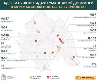 Где выдают гуманитарную помощь в Харькове 11 июля (карта)