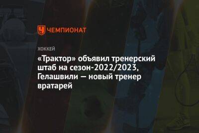 «Трактор» объявил тренерский штаб на сезон-2022/2023, Гелашвили — новый тренер вратарей