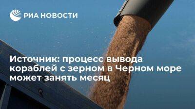 Источник сообщил, что процесс вывода кораблей с зерном в Черном море может занять месяц