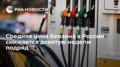 Росстат: средняя розничная цена на бензин в России снижается девятую неделю подряд