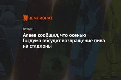 Алаев сообщил, что осенью Госдума обсудит возвращение пива на стадионы