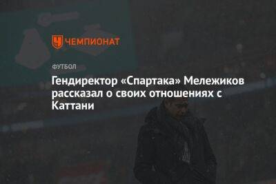 Гендиректор «Спартака» Мележиков рассказал о своих отношениях с Каттани