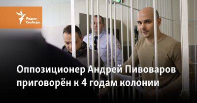Оппозиционер Андрей Пивоваров приговорён к 4 годам колонии