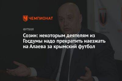 Созин: некоторым деятелям из Госдумы надо прекратить наезжать на Алаева за крымский футбол