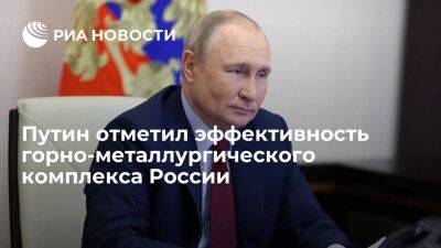Путин отметил эффективность горно-металлургического комплекса России в День металлургии