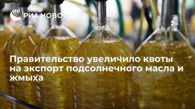 Правительство увеличило квоты на экспорт подсолнечного масла и жмыха на 400 тысяч тонн