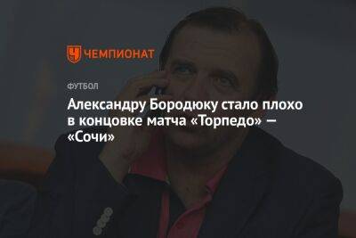 Александру Бородюку стало плохо в концовке матча «Торпедо» — «Сочи»