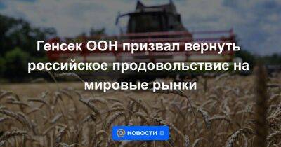 Генсек ООН призвал вернуть российское продовольствие на мировые рынки