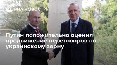 Путин на встрече с Эрдоганом положительно оценил усилия Турции по вывозу украинского зерна