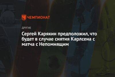 Сергей Карякин предположил, что будет в случае снятия Карлсена с матча с Непомнящим