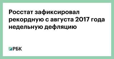 Владимир Путин - Алексей Кудрин - Дмитрий Полевой - Росстат зафиксировал рекордную с августа 2017 года недельную дефляцию - smartmoney.one