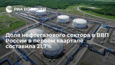 Доля нефтегазового сектора в ВВП России в первом квартале составила 21,7%