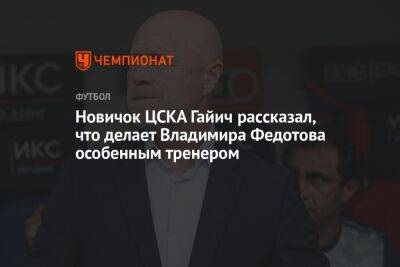 Новичок ЦСКА Гайич рассказал, что делает Владимира Федотова особенным тренером