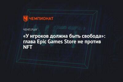 «У игроков должна быть свобода»: глава Epic Games Store не против NFT