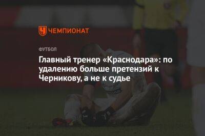 Главный тренер «Краснодара»: по удалению больше претензий к Черникову, а не к судье