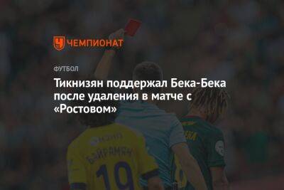 Тикнизян поддержал Бека-Бека после удаления в матче с «Ростовом»