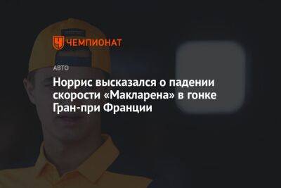 Норрис высказался о падении скорости «Макларена» в гонке Гран-при Франции