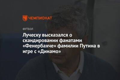 Луческу высказался о скандировании фанатами «Фенербахче» фамилии Путина в игре с «Динамо»