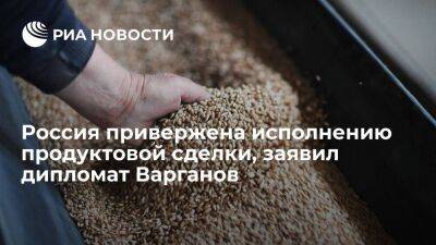Дипломат Варганов: Россия привержена исполнению обязательств по продуктовой сделке