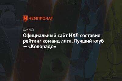 Официальный сайт НХЛ составил рейтинг команд лиги. Лучший клуб — «Колорадо»