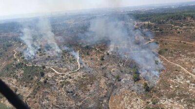 Крупный пожар возле Модиина: огонь распространяется в сторону заповедника