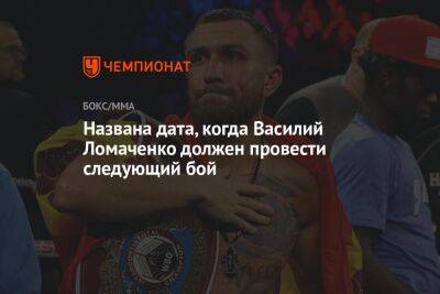 Названа дата, когда Василий Ломаченко должен провести следующий бой