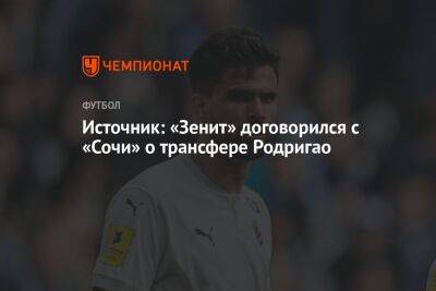 Источник: «Зенит» договорился с «Сочи» о трансфере Родригао