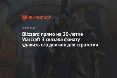 Blizzard прямо на 20-летие Warcraft 3 сказала фанату удалить его движок для стратегии