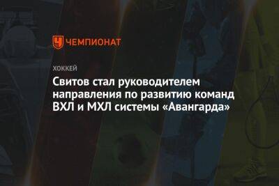 Свитов стал руководителем направления по развитию команд ВХЛ и МХЛ системы «Авангарда»