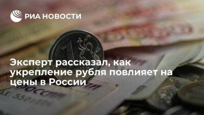 Вице-президент ЦСР Копейкин: эффект от укрепления рубля вскоре прекратит влиять на цены