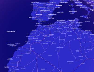 Интерактивная карта мира с местами рождения величайших людей из разных стран. В список вошли 2,3 миллиона человек