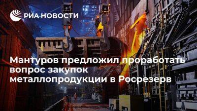 Вице-премьер Мантуров предложил проработать вопрос закупок металлопродукции в Росрезерв
