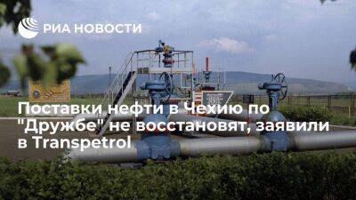 Transpetrol: поставки нефти в Чехию по южной ветке "Дружбы" не будут восстановлены