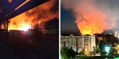 Под Москвой загорелась воинская часть, огонь уничтожил одну из казарм — видео