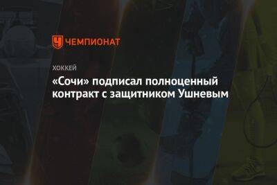 «Сочи» подписал полноценный контракт с защитником Ушневым