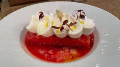 Необыкновенный десерт из арбуза с кремом маскарпоне