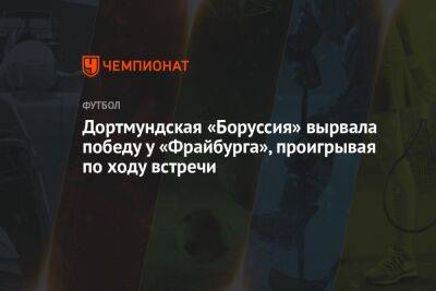 Дортмундская «Боруссия» вырвала победу у «Фрайбурга», проигрывая по ходу встречи