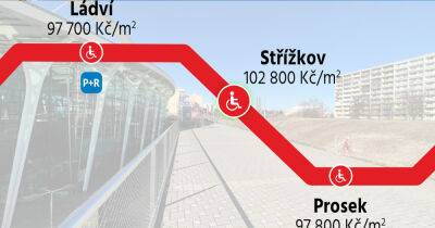 Опубликована карта цен на квартиры у станций метро Праги