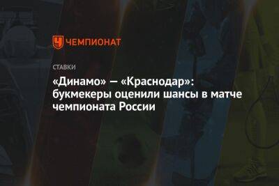 «Динамо» — «Краснодар»: букмекеры оценили шансы в матче чемпионата России