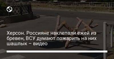 Херсон. Россияне наклепали ежей из бревен, ВСУ думают пожарить на них шашлык – видео