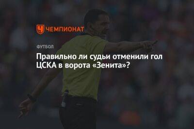 Правильно ли судьи отменили гол ЦСКА в ворота «Зенита»?