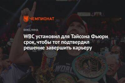 WBC установил для Тайсона Фьюри срок, чтобы тот подтвердил решение завершить карьеру