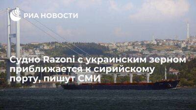 Рейтер: судно Razoni с украинским зерном приближается к сирийскому порту Тартус