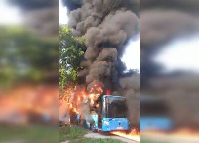 В Твери сгорел автобус «Транспорта Верхневолжья»