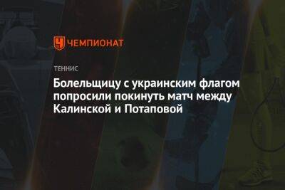 Болельщицу с украинским флагом попросили покинуть матч между Калинской и Потаповой