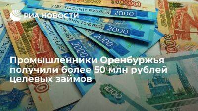 Промышленники Оренбуржья получили более 50 млн рублей целевых займов