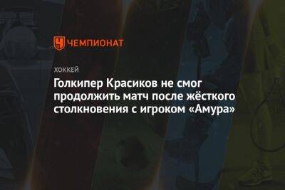 Голкипер Красиков не смог продолжить матч после жёсткого столкновения с игроком «Амура»