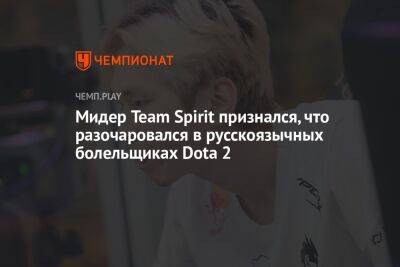 Мидер Team Spirit признался, что разочаровался в русскоязычных болельщиках Dota 2