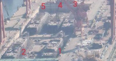 Ударное производство: в Китае на одной верфи строят сразу пять эсминцев (фото)