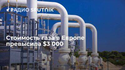 Цена на газ в Европе превысила $3 000 впервые с 8 марта